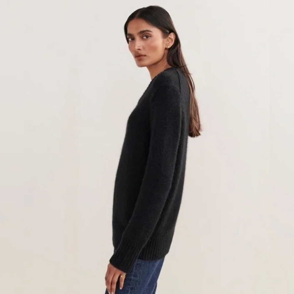 NWT Jenni Kayne Cashmere Kate V-Neck Black XSmall/Small Oversized - Picture 9 of 9
